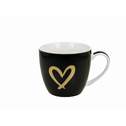 Obrázek pro produkt Hrnček Dark Blue Gold Heart 0,46l porcelán