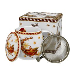 Obrázek pro produkt Hrnček byl. Santa na saniach 0,43l porcelán