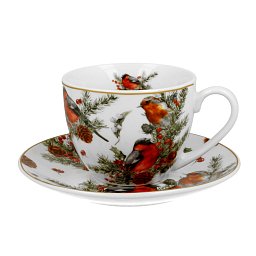 Obrázek pro produkt Šálka s podšálkou Christmas Birds 0,25l porcelán