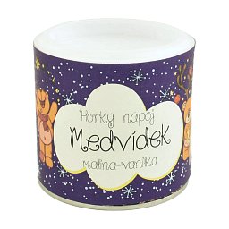 Obrázek pro produkt Medvedíky - horúci nápoj Malina-vanilka v dóze 80g