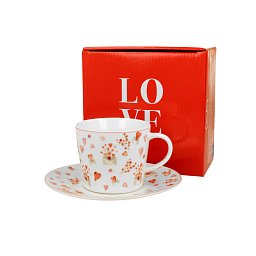 Obrázek pro produkt Šálka s podšálkou Valentine 0,24l porcelán