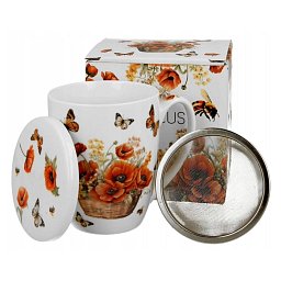 Obrázek pro produkt Hrnček byl. Kôš vlčích makov 0,35l porcelán