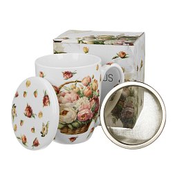 Obrázek pro produkt Hrnček byl. Kôš pivoniek 0,35l porcelán
