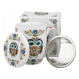 Obrázek pro produkt Hrnček byl. Sova Ethno 0,35l porcelán