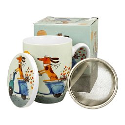 Obrázek pro produkt Hrnček byl. Dog on scooter 0,36l porcelán