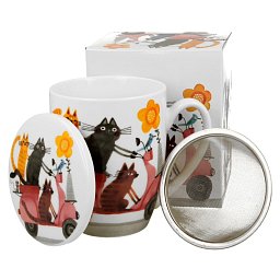 Obrázek pro produkt Hrnček byl. Cats on scooter 0,36l porcelán