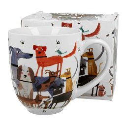 Obrázek pro produkt Hrnček Psíky na prechádzke 1l porcelán