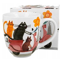 Obrázek pro produkt Hrnček Cats on scooter 1l porcelán