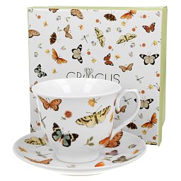 Obrázek pro produkt Šálka s podšálkou Motýliky 0,25l porcelán