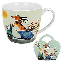 Obrázek pro produkt Hrnček Dog on scooter 0,46l porcelán