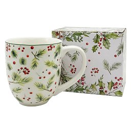 Hrnček Zimné ihličie 1l porcelán Obrázek pro produkt Hrnček Zimné ihličie 1l porcelán