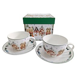 Obrázek pro produkt Set pre dvoch Vianočná dedinka 0,27l