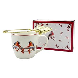 Hrnček so sitkom Vianočný hýľ 0,46l porcelán Obrázek pro produkt Hrnček so sitkom Vianočný hýľ 0,46l porcelán