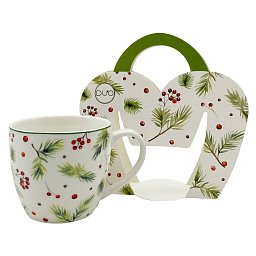 Hrnček Zimné ihličie 0,46l porcelán Obrázek pro produkt Hrnček Zimné ihličie 0,46l porcelán