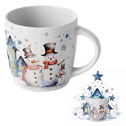 Hrnček Snehuliaci 0,4l porcelán (stromček) Obrázek pro produkt Hrnček Snehuliaci 0,4l porcelán (stromček)