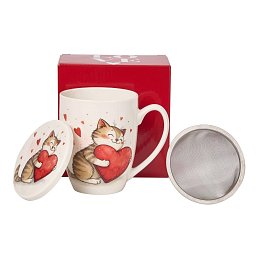 Obrázek pro produkt Hrnček byl. Cat with Heart 0,36l porcelán