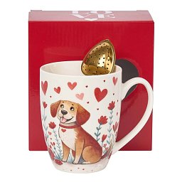 Obrázek pro produkt Hrnček so sitkom Dog with Hearts 0,36l porcelán