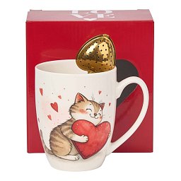 Obrázek pro produkt Hrnček so sitkom Cat with Heart 0,36l porcelán