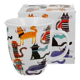 Obrázek pro produkt Hrnček Štýlové mačky 0,65l porcelán