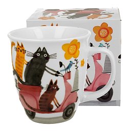 Obrázek pro produkt Hrnček Cats on scooter 0,65l porcelán