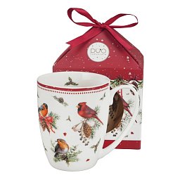 Obrázek pro produkt Hrnček Zimné vtáky 0,36l porcelán