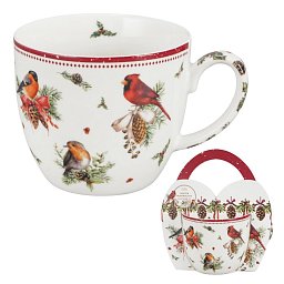 Obrázek pro produkt Hrnček Zimné vtáky 0,46l porcelán