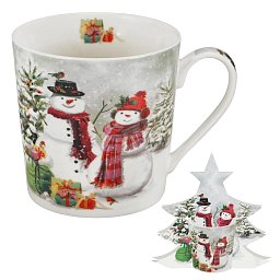 Obrázek pro produkt Hrnček Úsmev snehuliaka 0,36l porcelán (stromček)