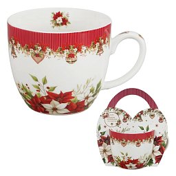 Obrázek pro produkt Hrnček Vianočné ruže 0,46l porcelán