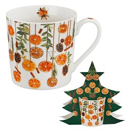 Obrázek pro produkt Hrnček Vianočné ovocie 0,36l porcelán (stromček)
