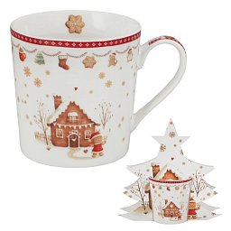 Obrázek pro produkt Hrnček Perníková chalúpka 0,36l porcelán (stromček)