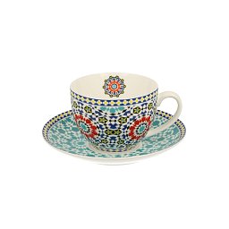 Obrázek pro produkt Šálka s podšálkou Mandala 0,27l porcelán