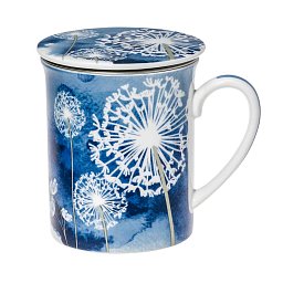 Obrázek pro produkt Hrnček byl. Púpava modrý 0,3l porcelán