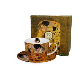 Obrázek pro produkt Šálka s podšálkou Klimt Kiss 0,47l porcelán